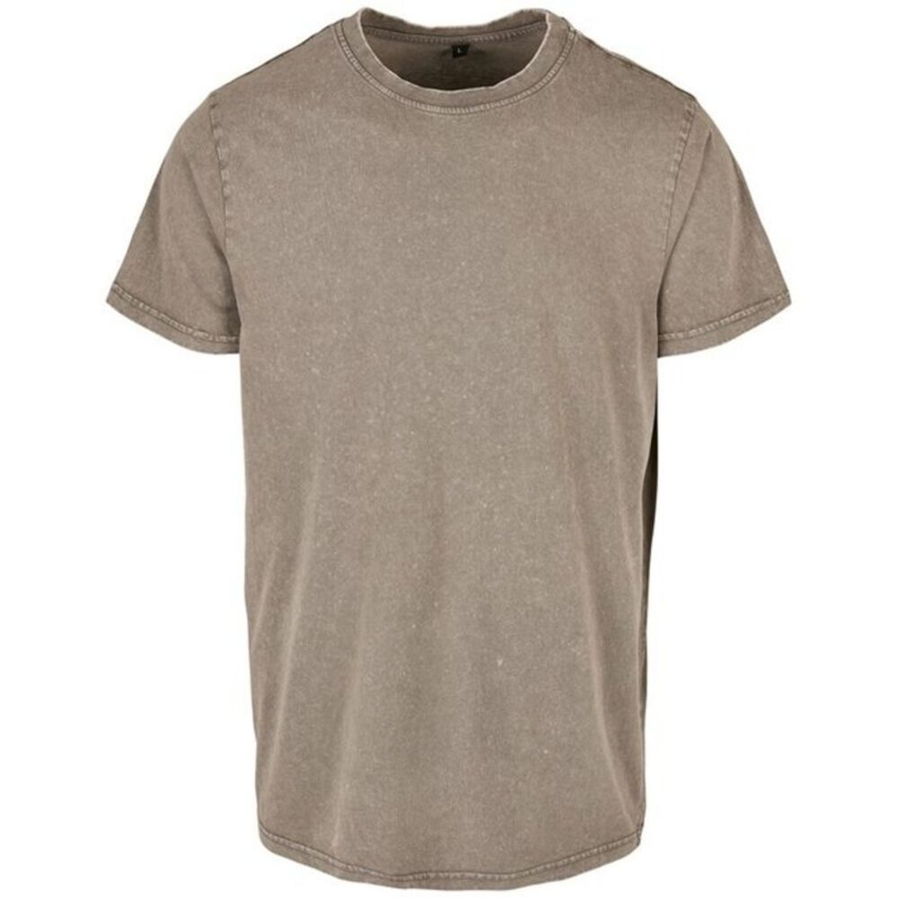 Build Your Brand Mens Acid Wash T-Shirt / Asphalt